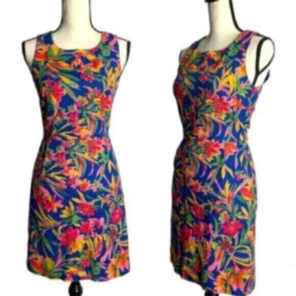 NWOT J. Crew Tropical Floral Sleeveless Sheath Cocktail Dress - Picture 3 of 12
